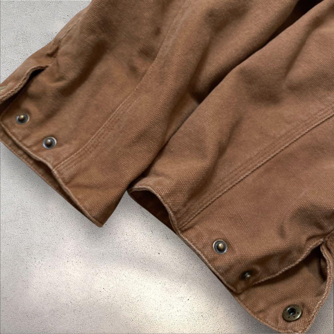 タレダックジャケットXL企業ロゴ刺繍ブラウン襟コーデュロイ中綿キルティング