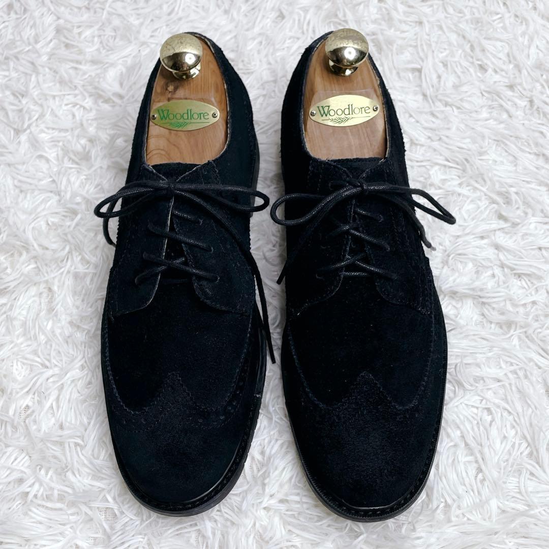 美品✨コールハーン ウイングチップ ブラック グランドオーエス スウェード