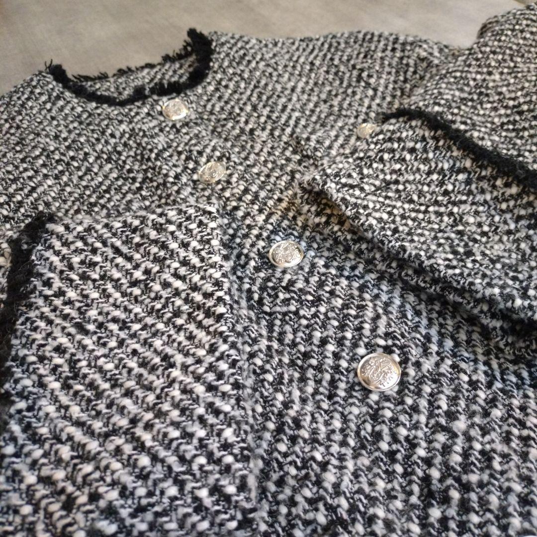 Lunaglass ノーカラージャケット　ツイード　ジャケット