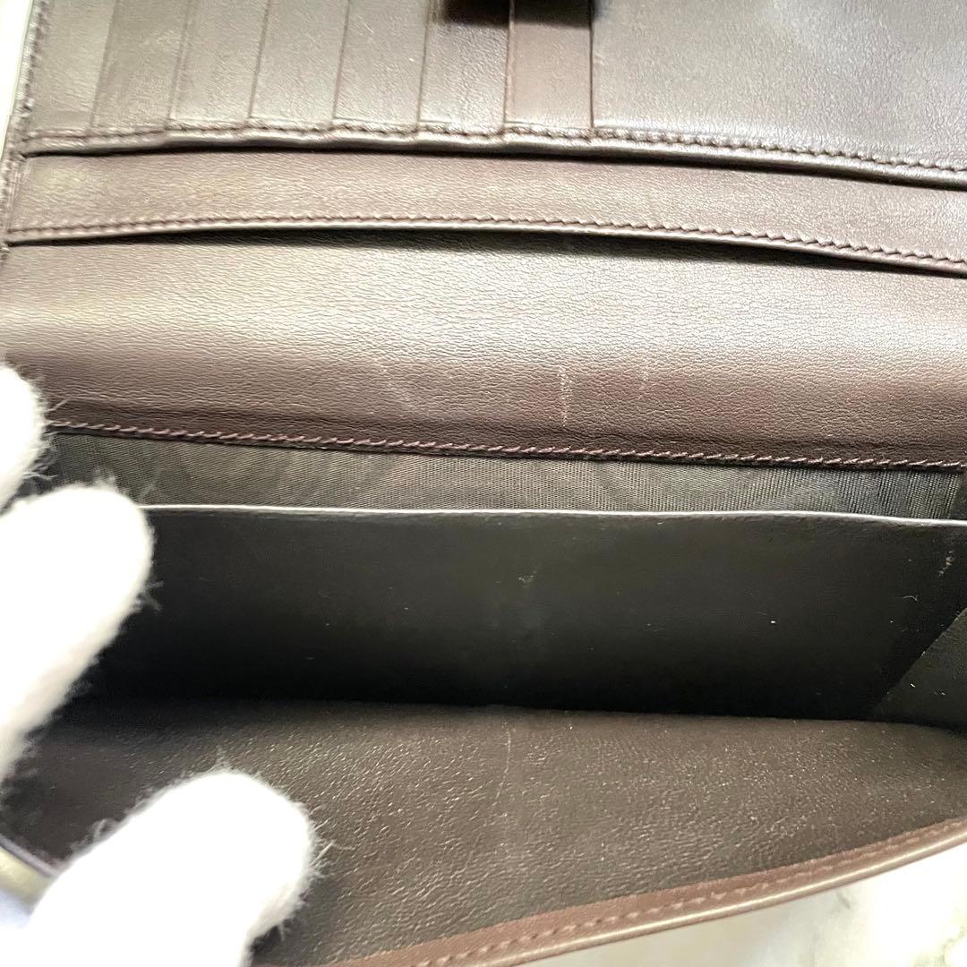 GUCCI グッチ GGキャンバス　メタルロゴプレート　長財布　美品0121-③