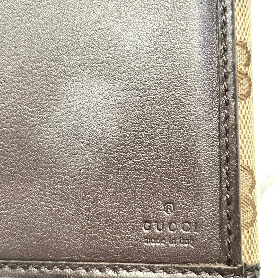 GUCCI グッチ GGキャンバス　メタルロゴプレート　長財布　美品0121-③