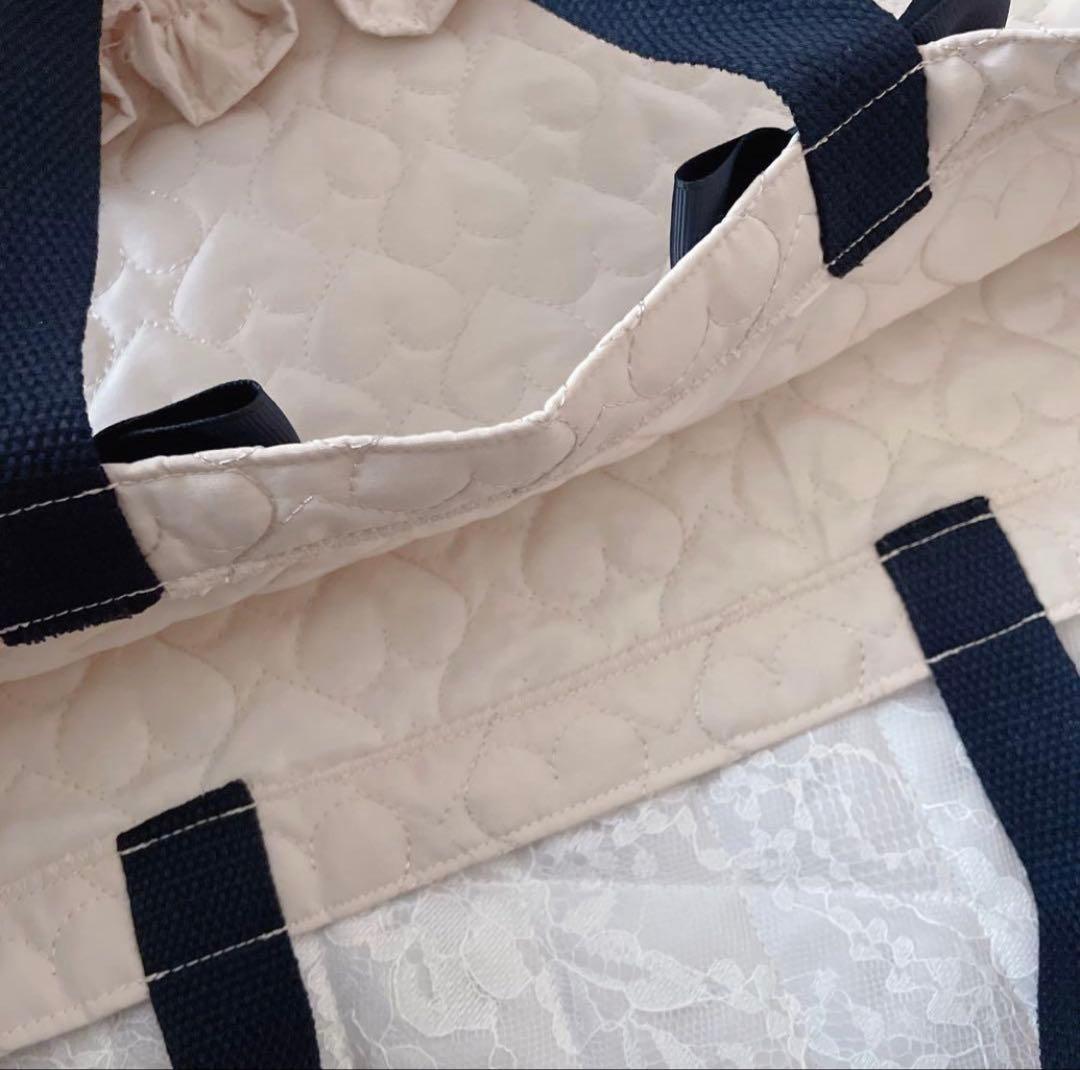 レッスンバッグ.体操服入れ.上靴袋3点セット♡ハート柄キルティングホワイト