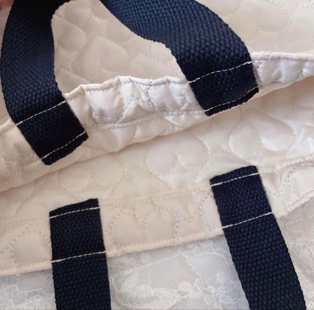 レッスンバッグ.体操服入れ.上靴袋3点セット♡ハート柄キルティングホワイト