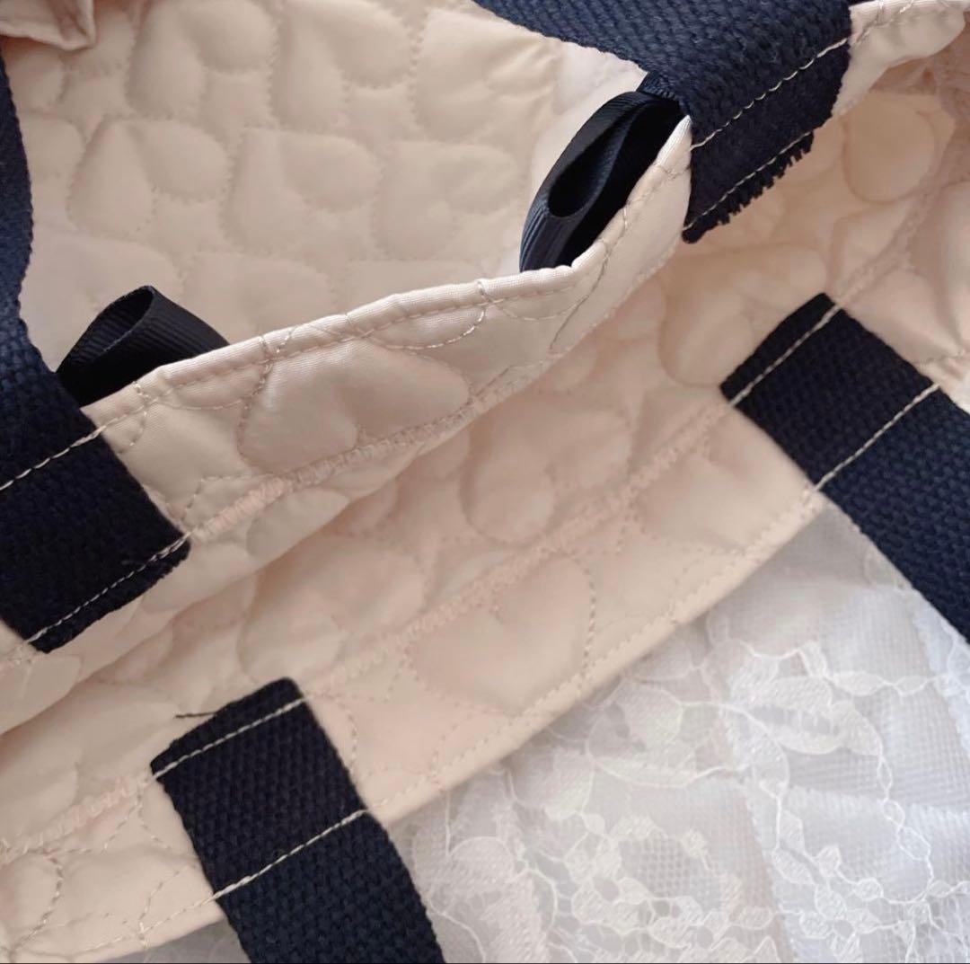 レッスンバッグ.体操服入れ.上靴袋3点セット♡ハート柄キルティングホワイト