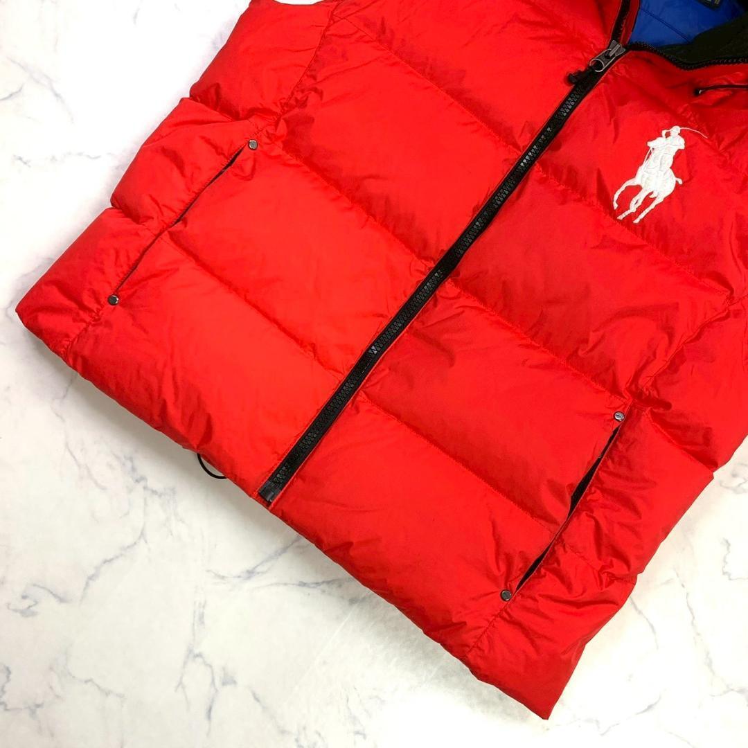 美品★ポロラルフローレン ダウンベスト ビッグポニー レッド L　E001