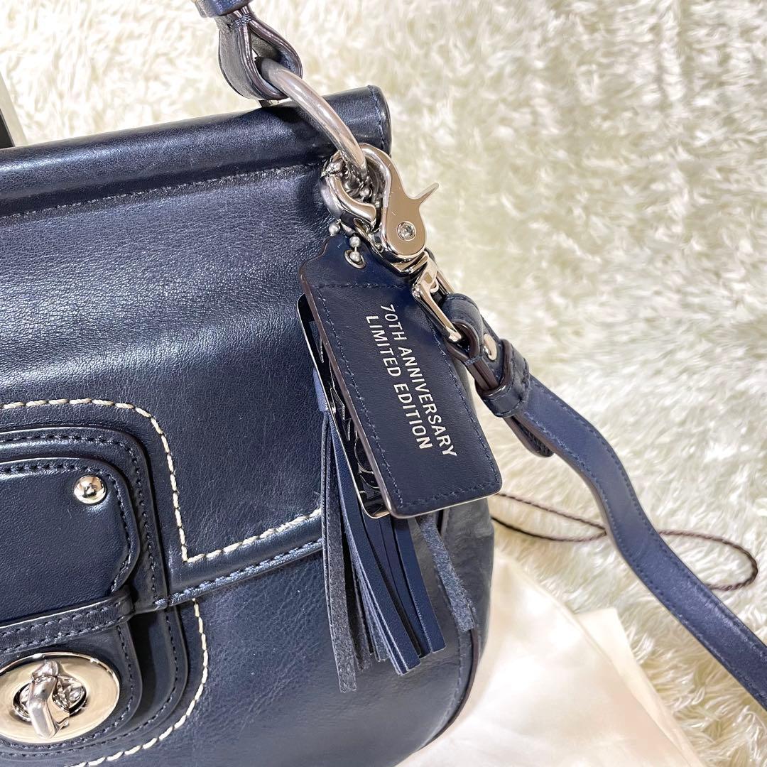 コーチ 2WAY ショルダーバッグ ニューウィリス 70アニバーサリー ネイビー