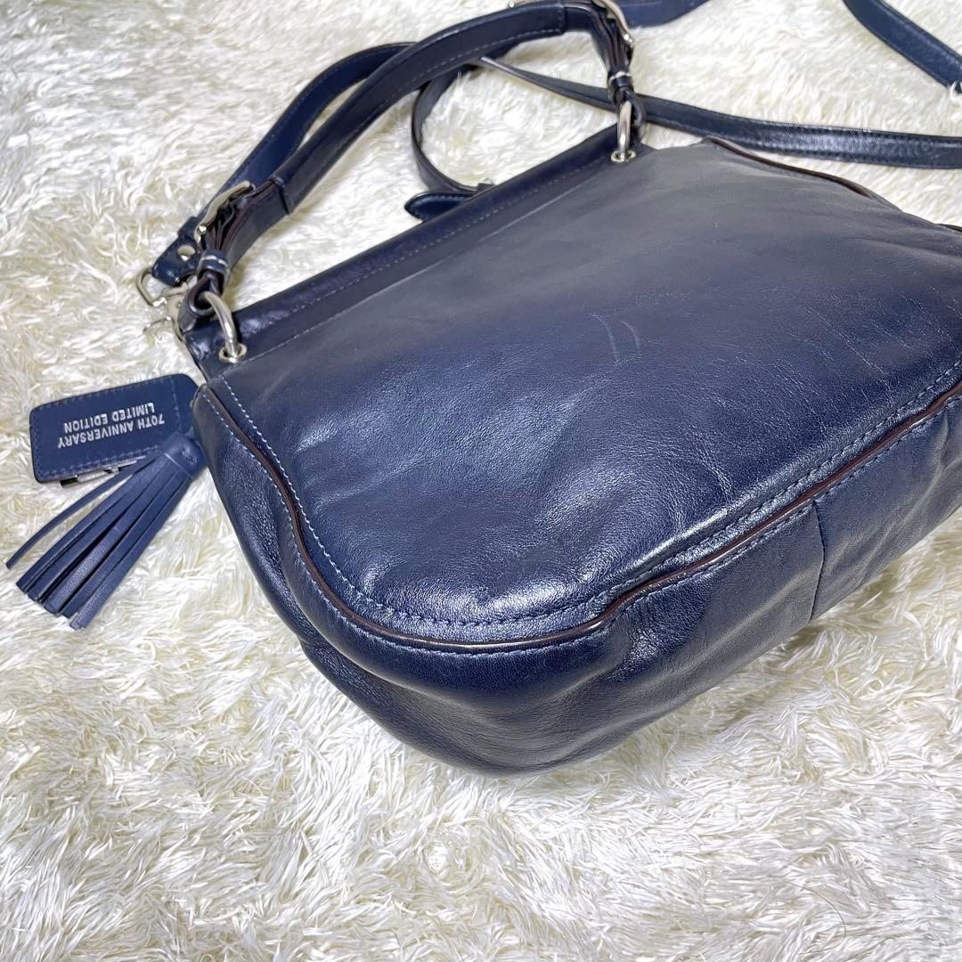 コーチ 2WAY ショルダーバッグ ニューウィリス 70アニバーサリー ネイビー