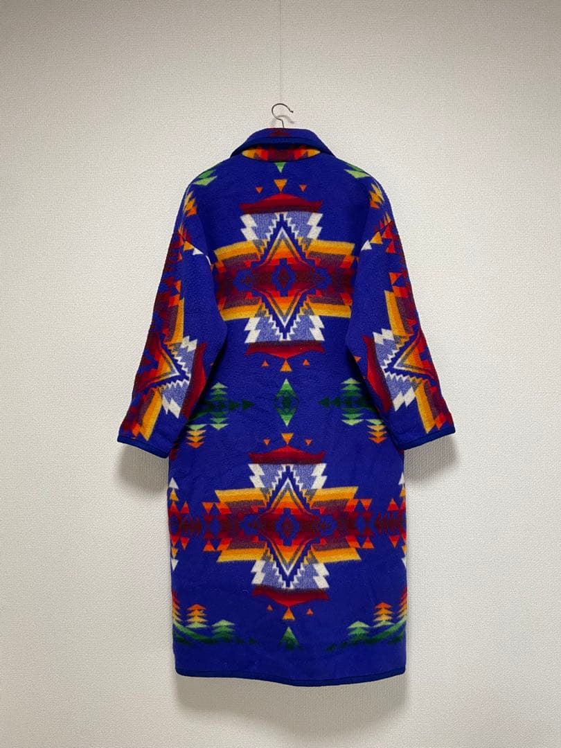 80s USA製 CRY WOLFE ネイティブ柄 ブランケット コート