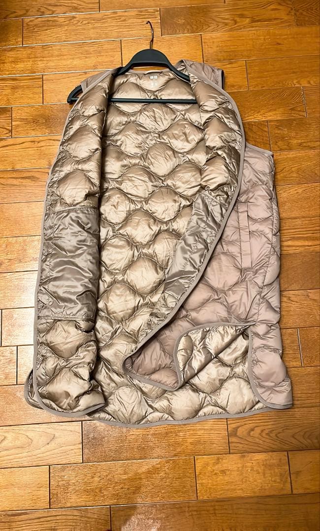 ユニクロ UNIQLO ウルトラライトダウンロングベスト ブラウン XXL