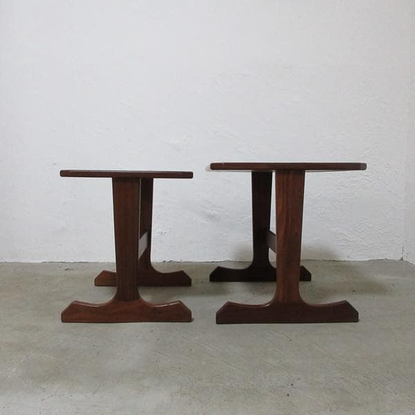 イギリス ビンテージ 家具 ネストテーブル 入れ子タイル張り 英国 6968d