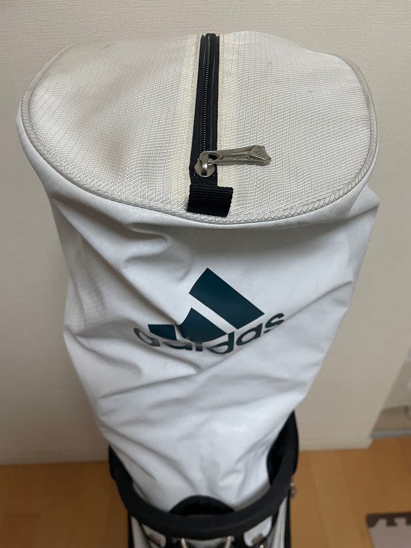 adidas キャディバッグ ホワイト/ネイビー　+ ゴルフクラブセット
