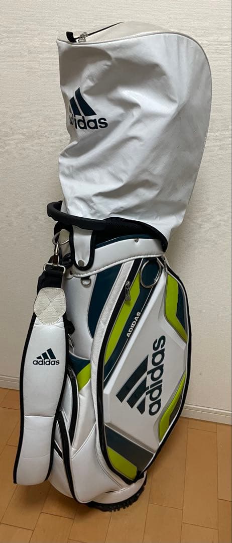 adidas キャディバッグ ホワイト/ネイビー　+ ゴルフクラブセット