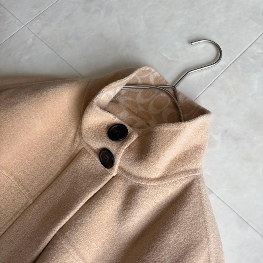 極美品✨ COACH ダブルフェイス ケープコート シグネチャー S ベルト付