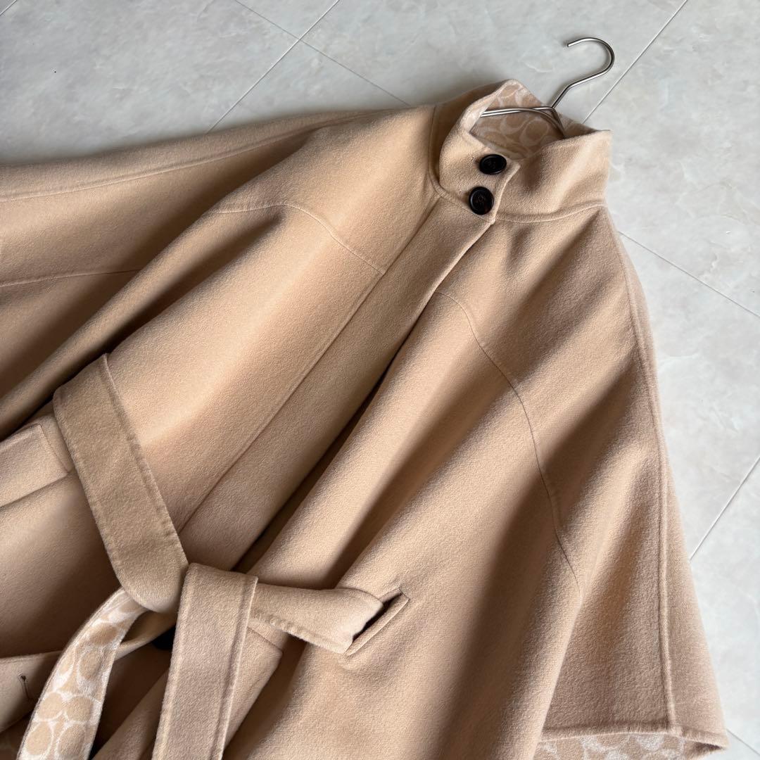 極美品✨ COACH ダブルフェイス ケープコート シグネチャー S ベルト付