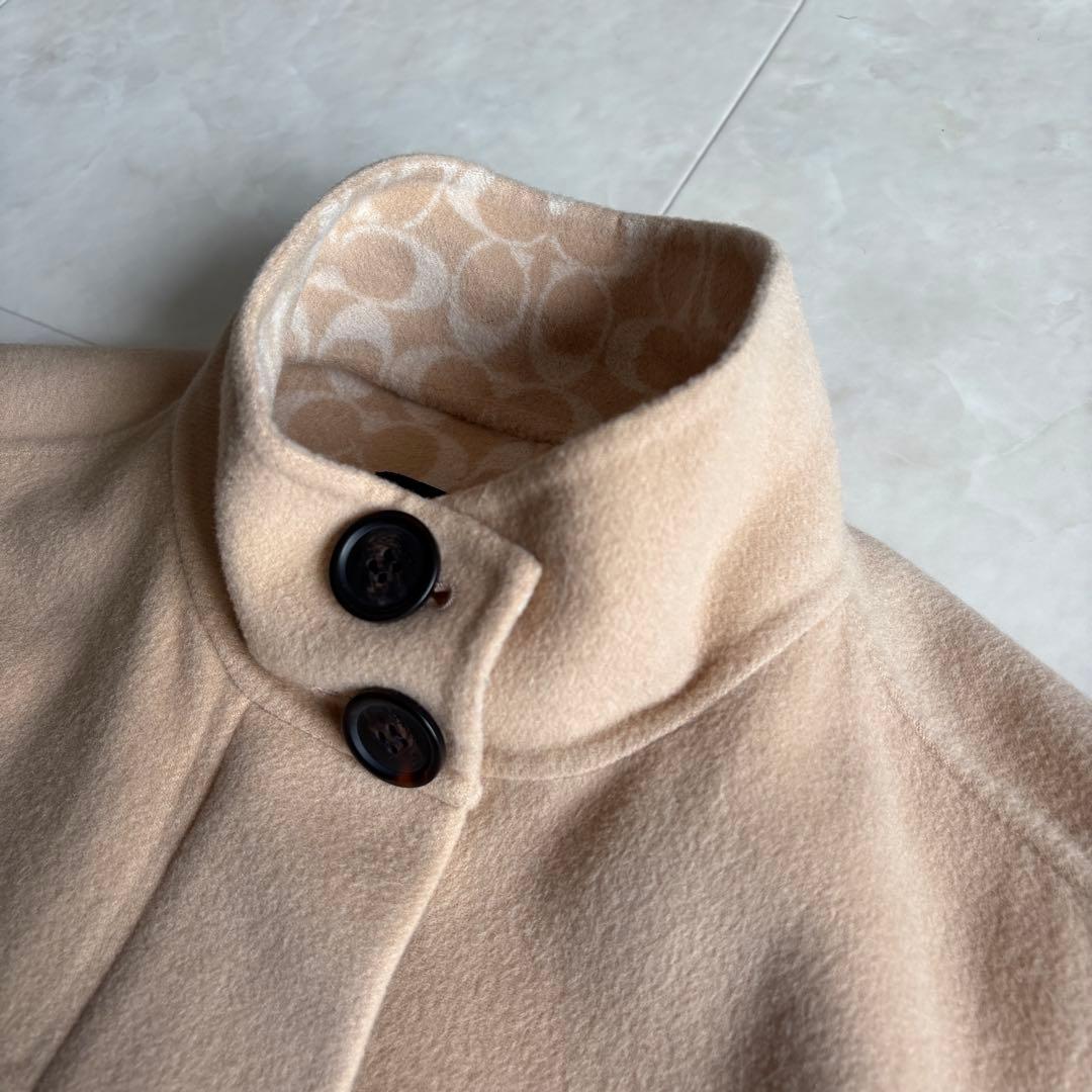 極美品✨ COACH ダブルフェイス ケープコート シグネチャー S ベルト付