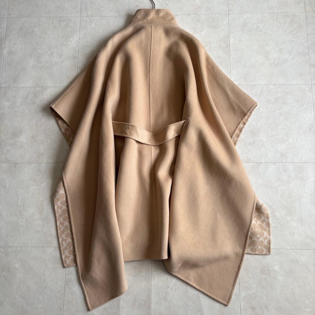 極美品✨ COACH ダブルフェイス ケープコート シグネチャー S ベルト付