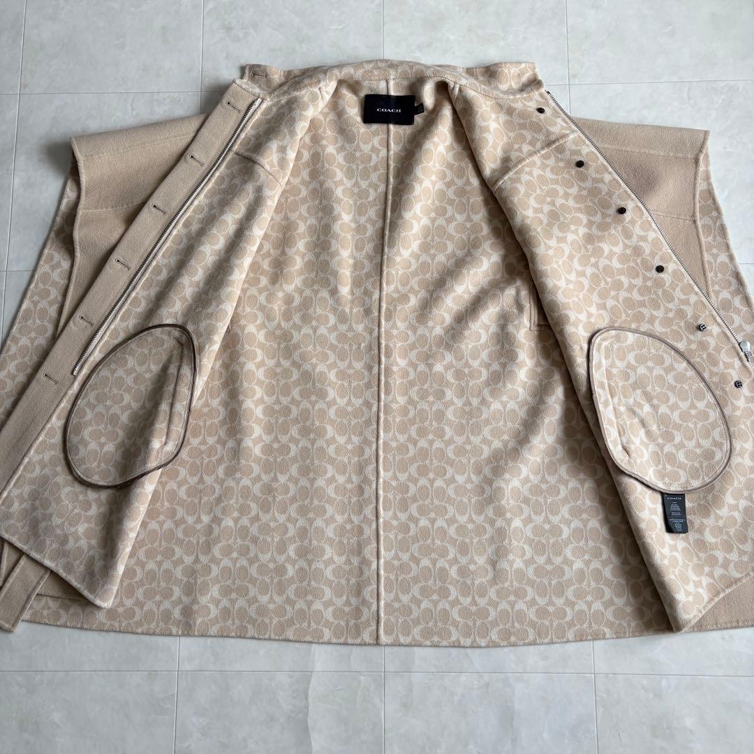 極美品✨ COACH ダブルフェイス ケープコート シグネチャー S ベルト付