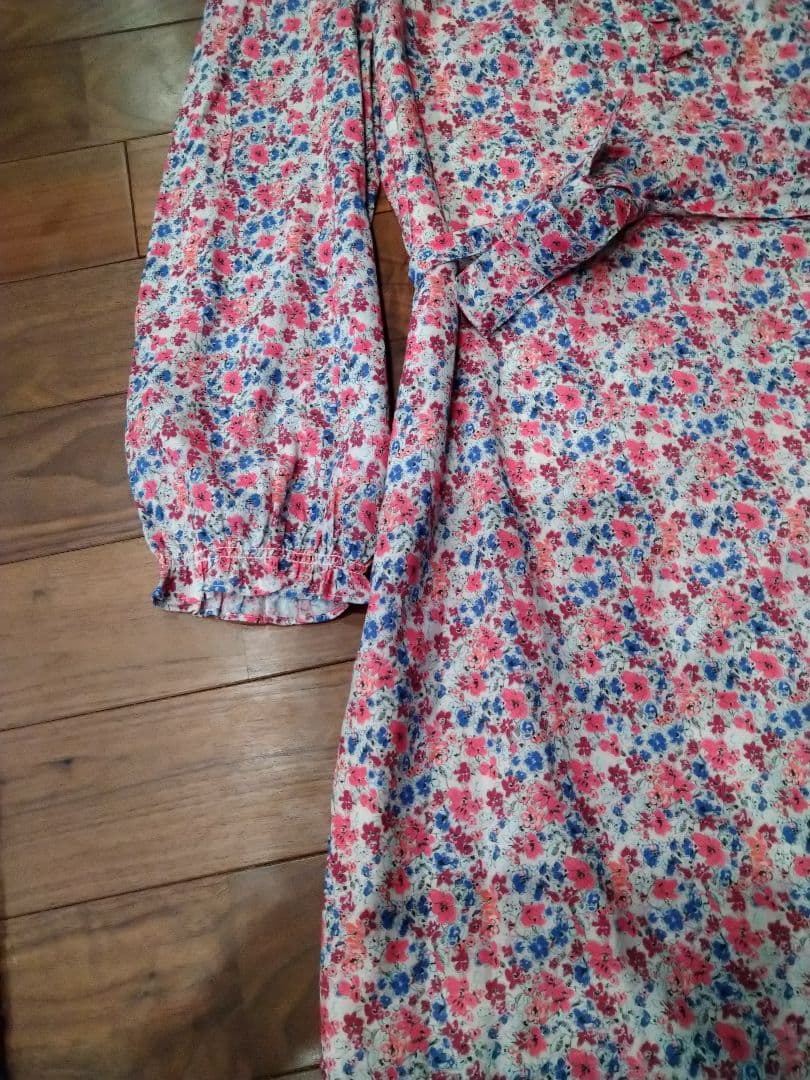 Bonpoint【新品タグ付き】花柄 フリル長袖 ワンピース 150cm14A