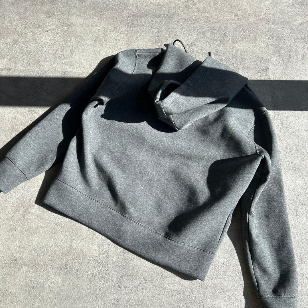 極美品✨スピックアンドスパン ストレッチジップフードパーカー グレー 25AW