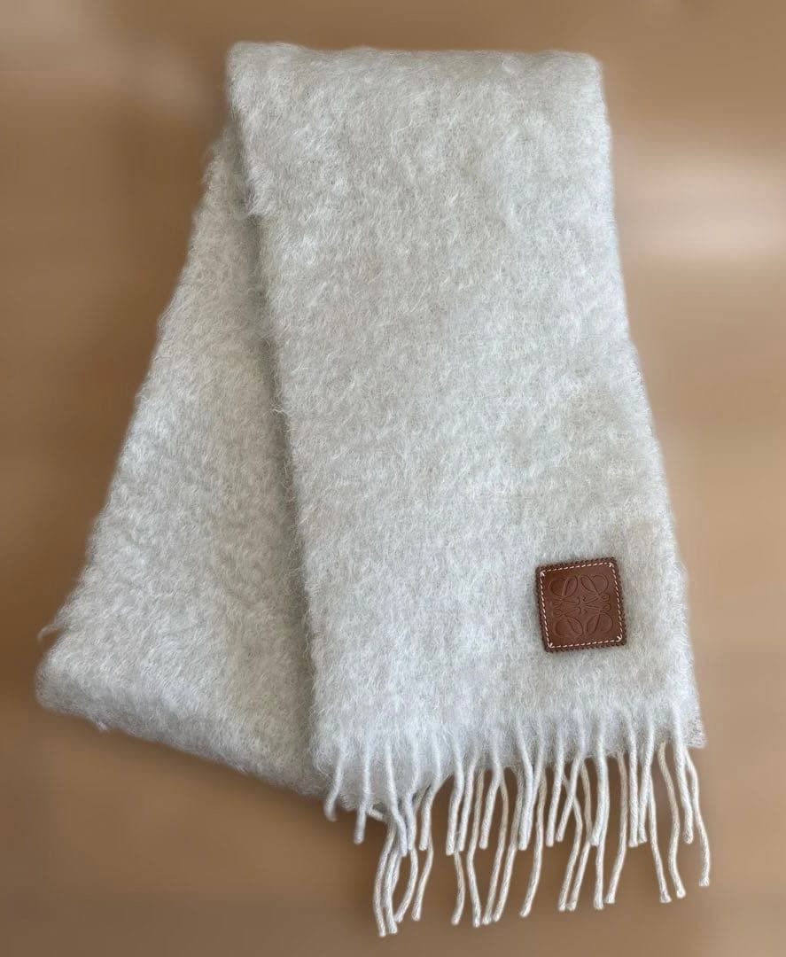 ロエベ LOEWE 定番 マフラー アイボリー