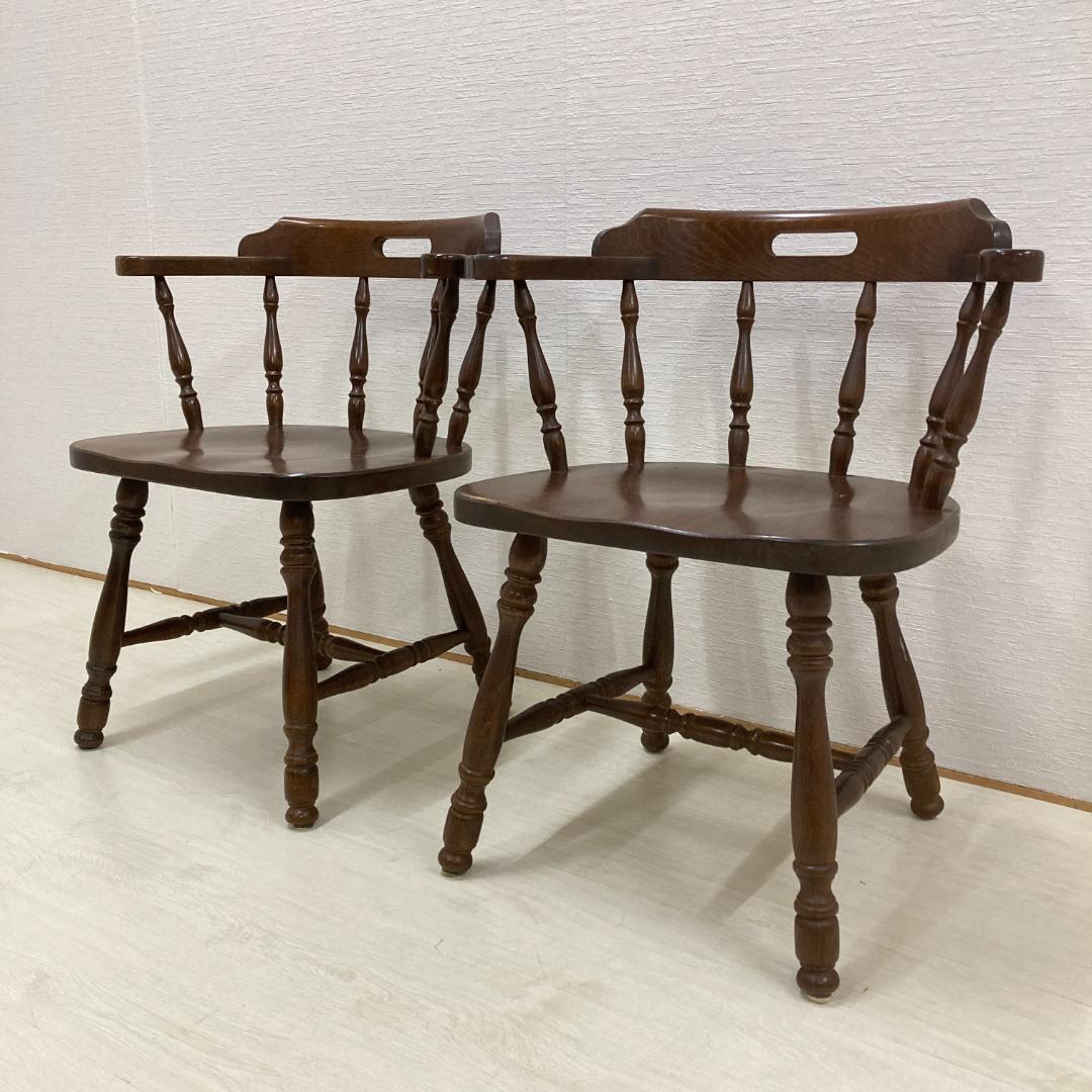 【飛騨産業】キツツキ　アームチェア　椅子　ダイニングチェア　２脚セット