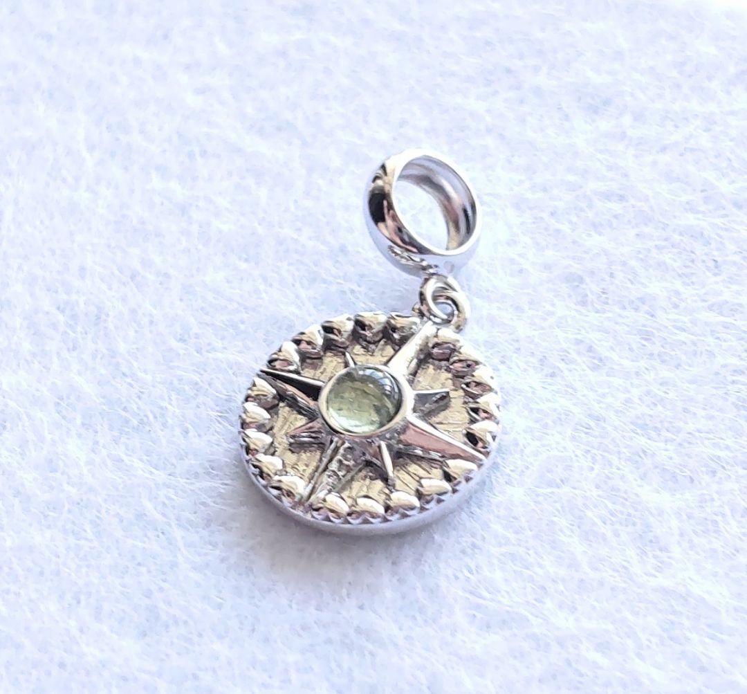 モルダバイト×メテオライト シルバーカラー ネックレストップ 天然石