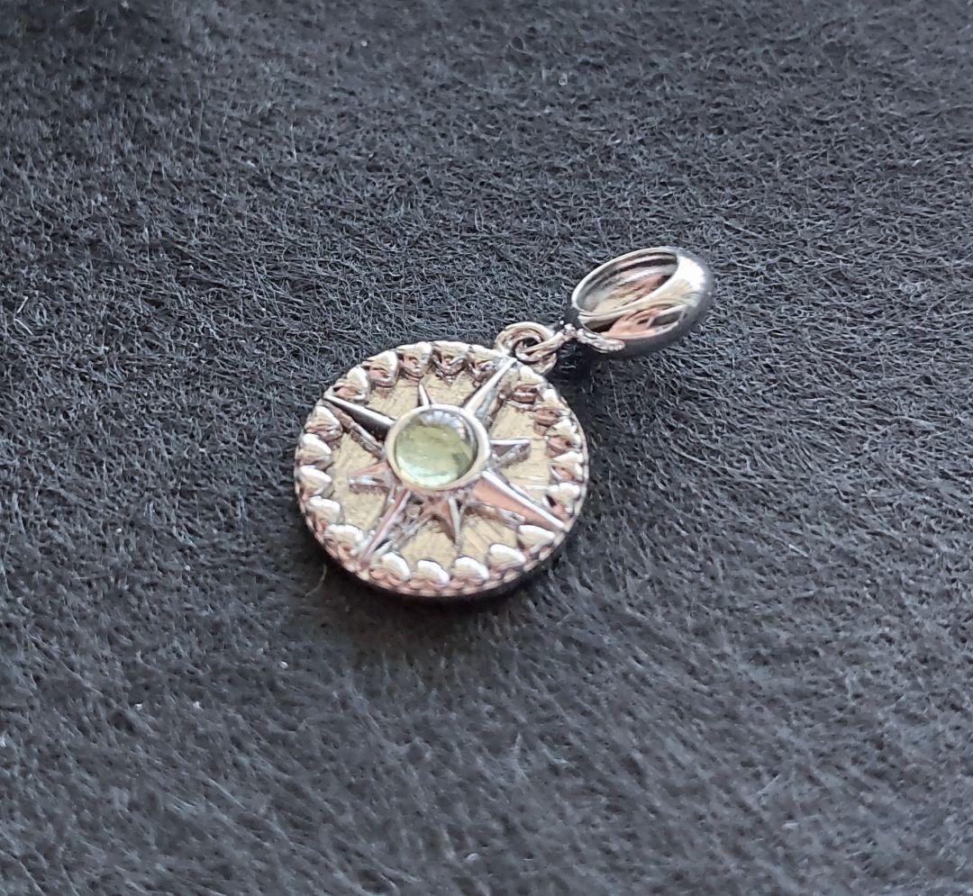 モルダバイト×メテオライト シルバーカラー ネックレストップ 天然石