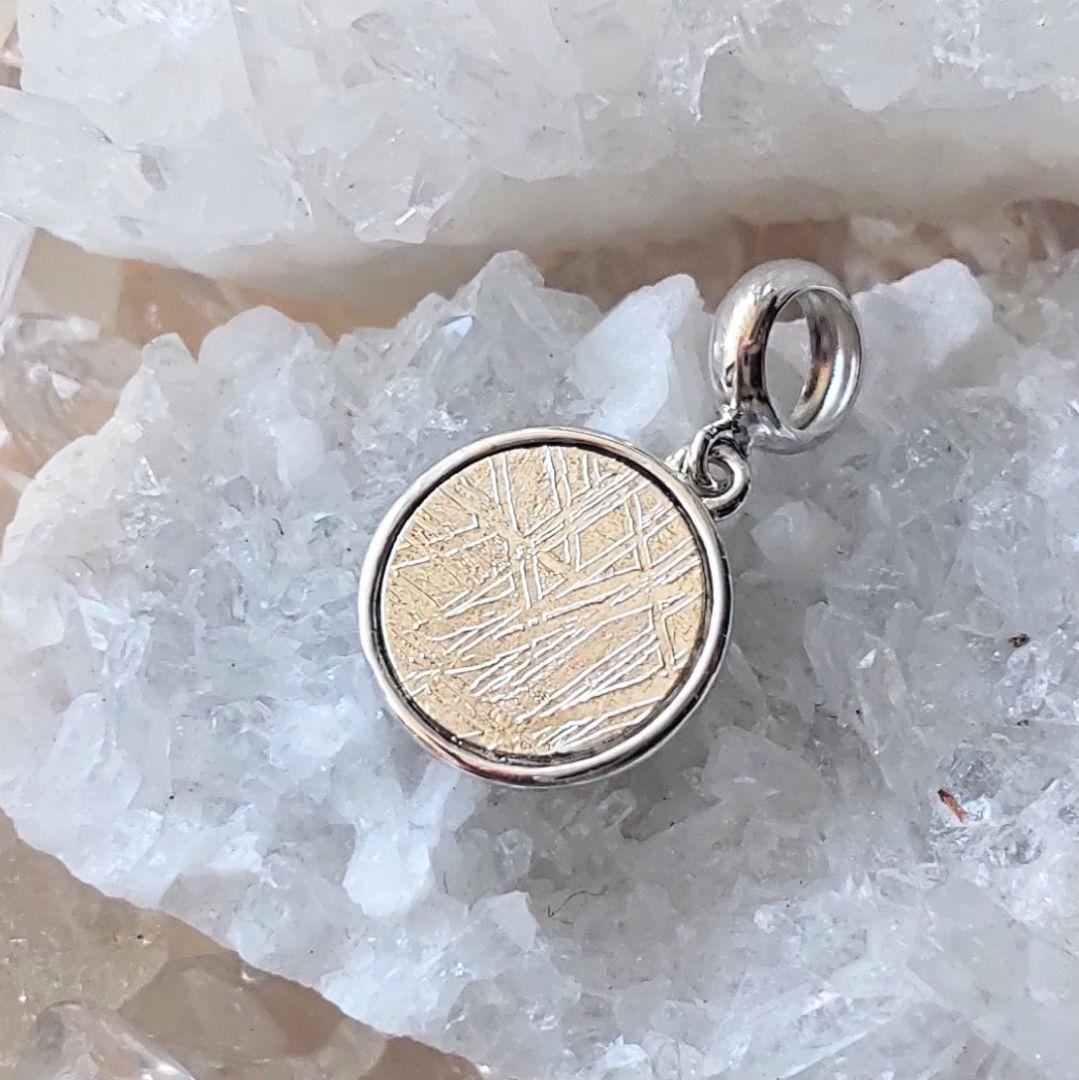 モルダバイト×メテオライト シルバーカラー ネックレストップ 天然石