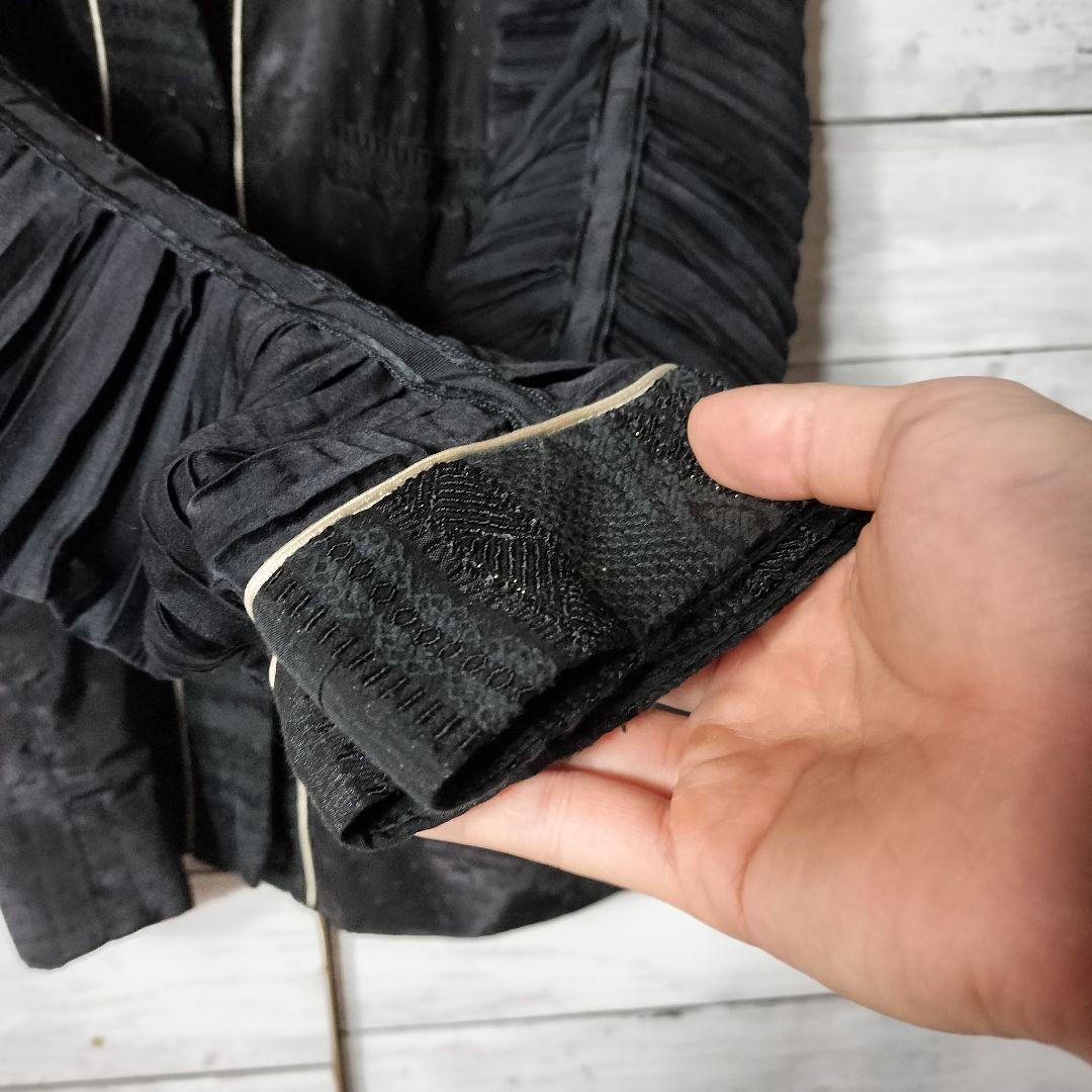 share spirit デザインノーカラージャケット 薄手 フリル ナイロン