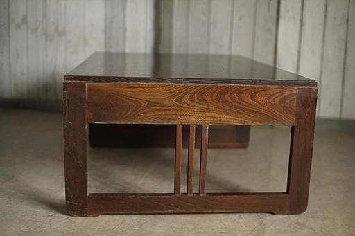 古い木製の片袖机　引き出し5杯　ワークデスク　作業台　古家具　アンティーク家具