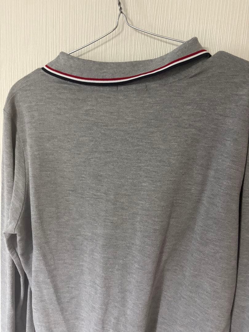 MONCLER グレー 長袖ポロシャツ