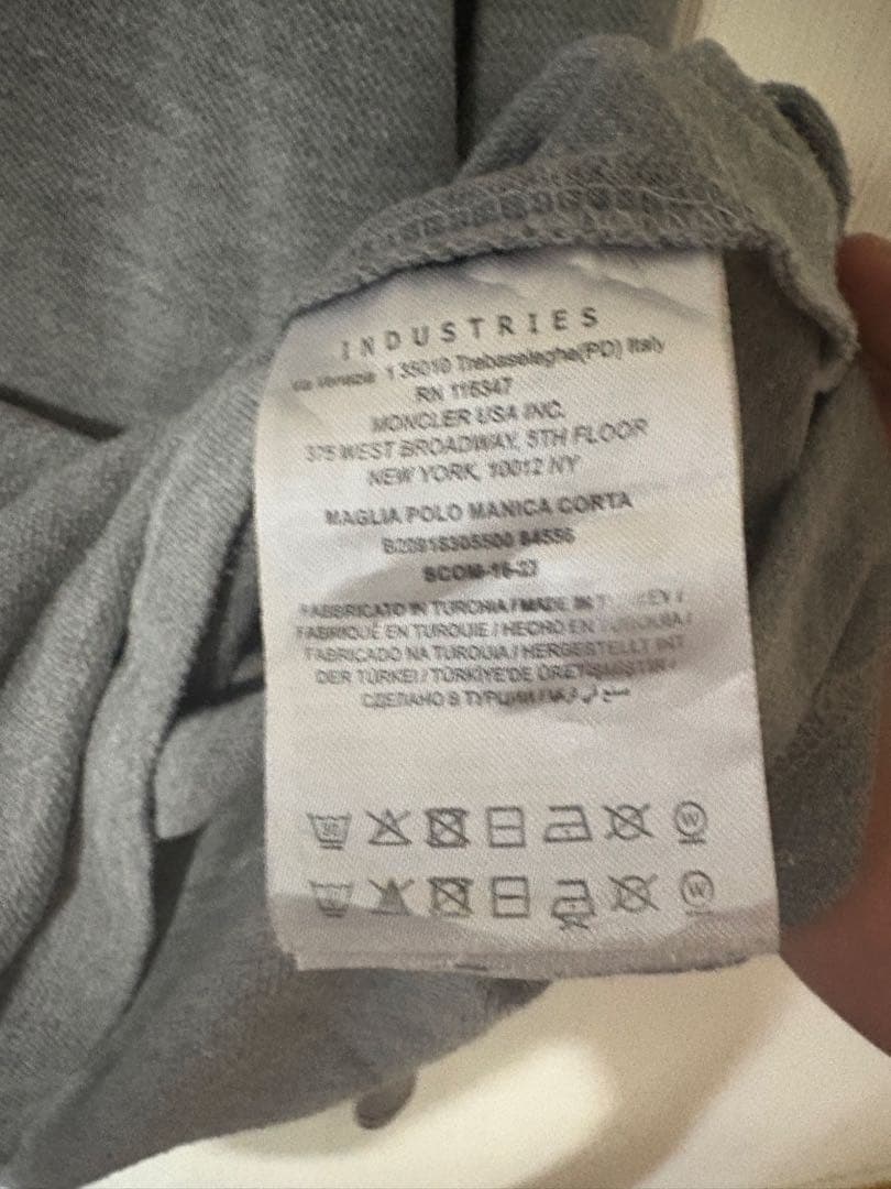 MONCLER グレー 長袖ポロシャツ