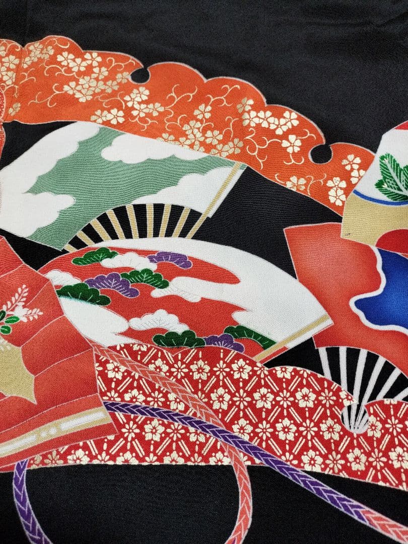 1482　ネイビー☆留袖ギャザーワンピース　卒業入学結婚式七五三宮参り