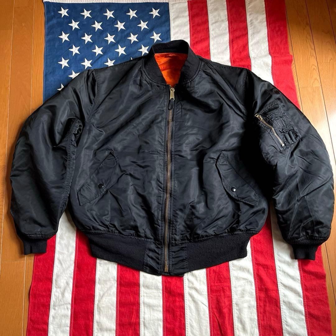 90s ビンテージ ALPHA アルファ MA-1 ブラック XXL アメリカ製