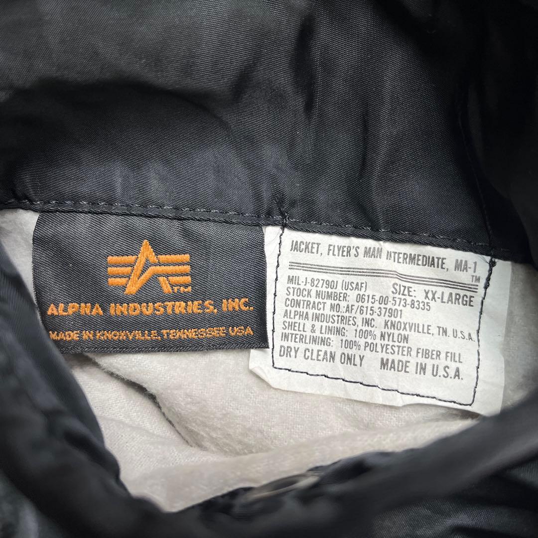 90s ビンテージ ALPHA アルファ MA-1 ブラック XXL アメリカ製