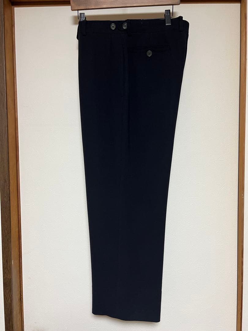 ジョルジオアルマーニ　黒タグ　スラックス　90s ワイド　ノータック