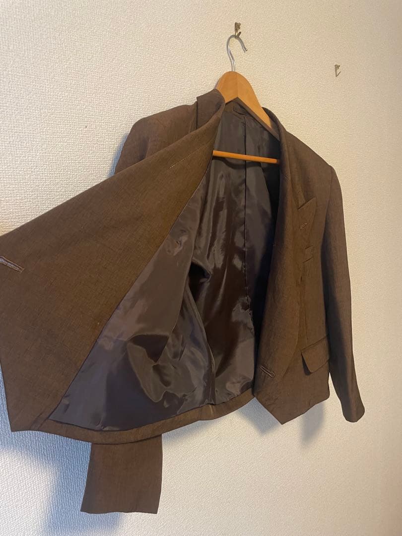 70s vintage 短丈　レトロスーツ ダブルブレスト　茶色4B 菅田将暉