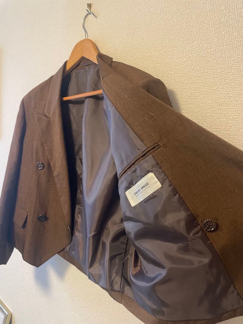 70s vintage 短丈　レトロスーツ ダブルブレスト　茶色4B 菅田将暉