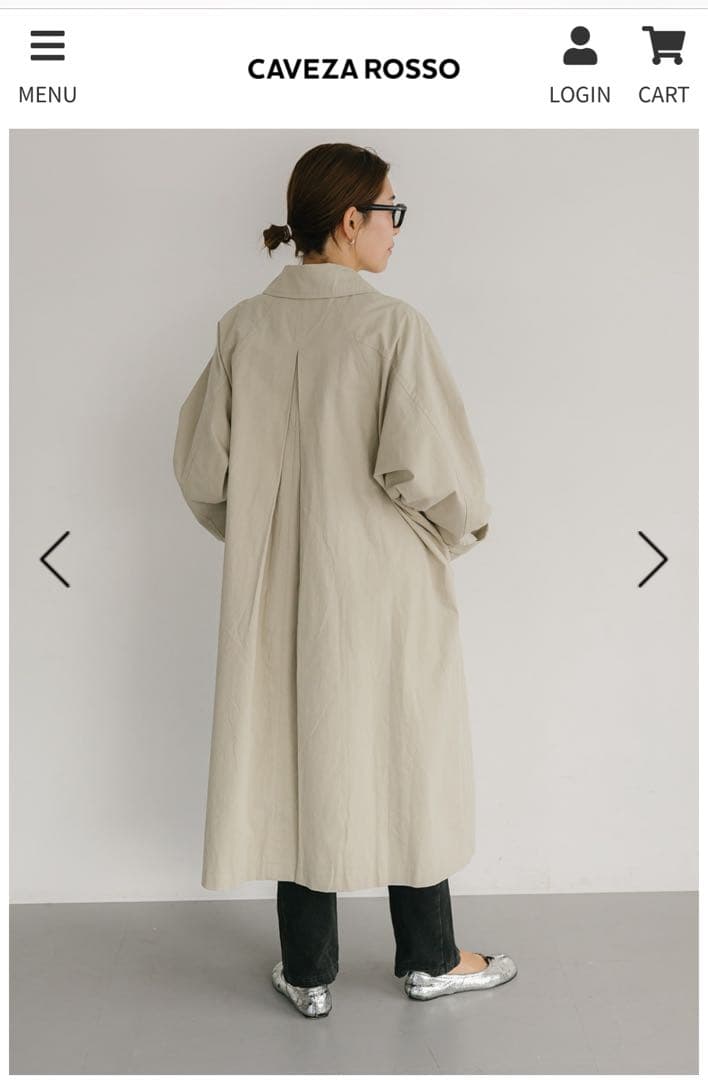 新品タグ付きカベサロッソ　ステンカラーオーバーコート