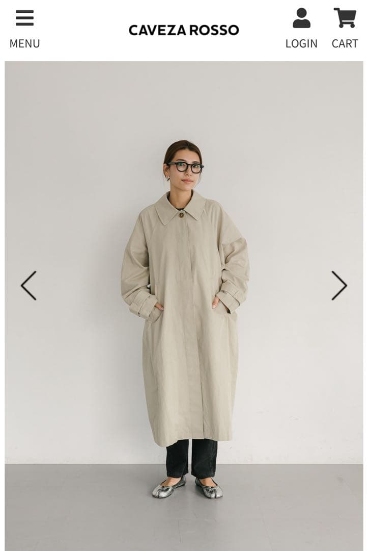 新品タグ付きカベサロッソ　ステンカラーオーバーコート