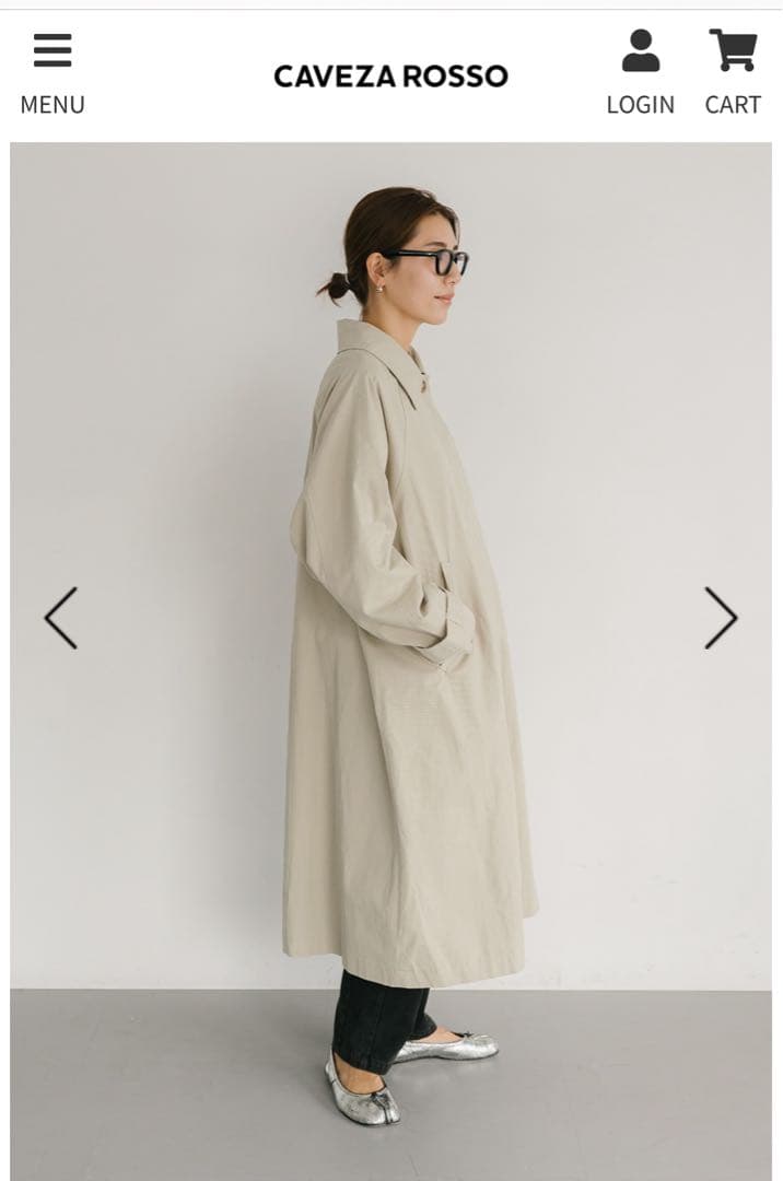 新品タグ付きカベサロッソ　ステンカラーオーバーコート