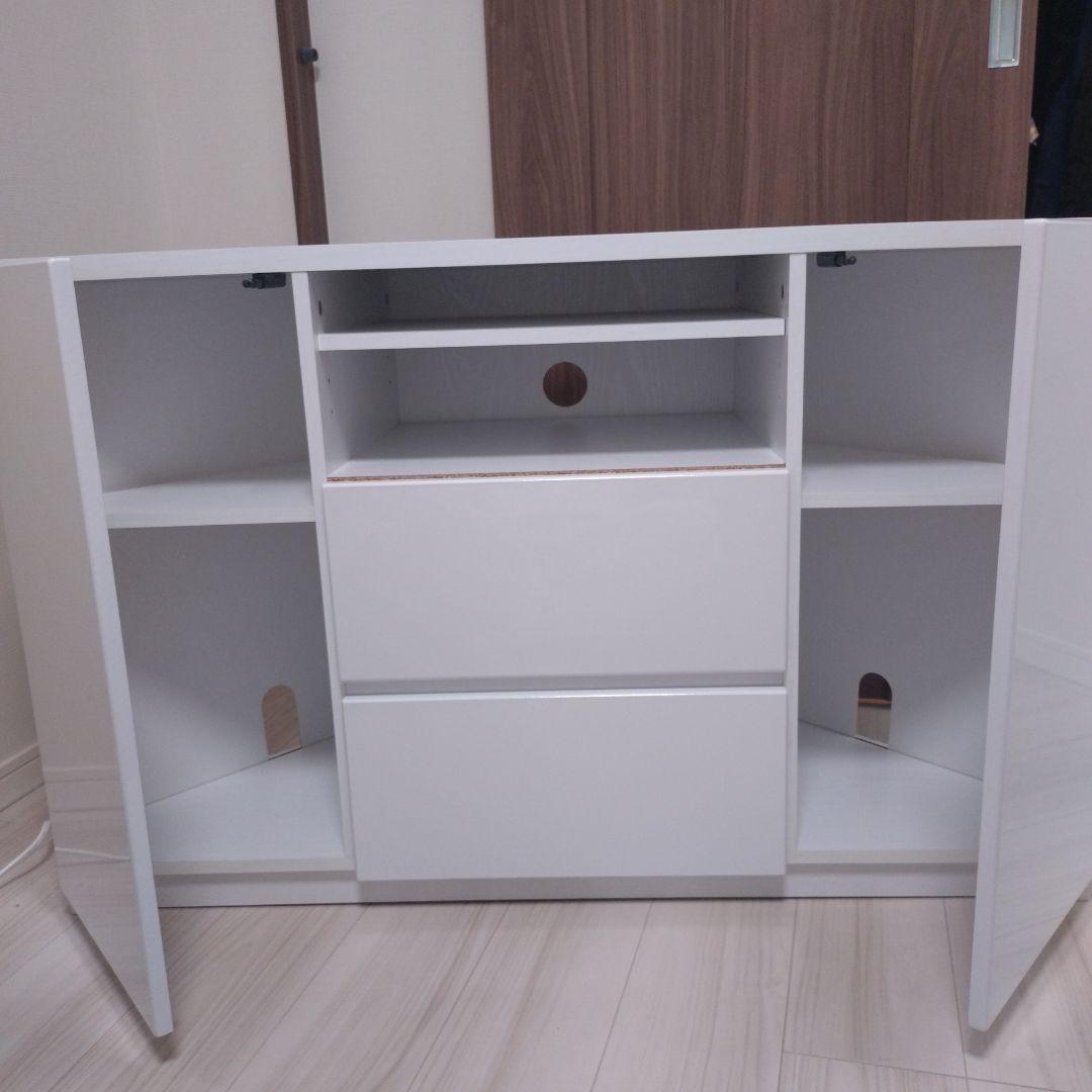 テレビボード コーナー用 ホワイト