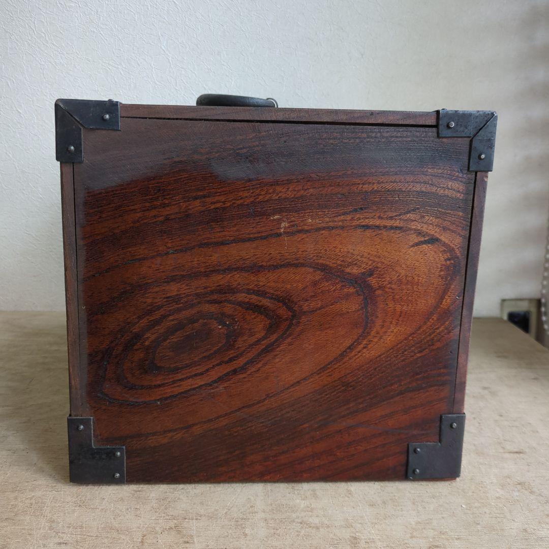 TORU 骨董 船箪笥 銭箱 引き出し 金具 鍵付 手提げ