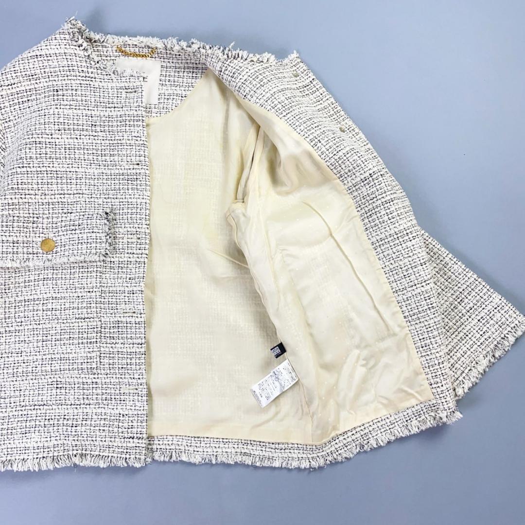 美品 ジャーナルスタンダード GIOLICAツイードジャケット 白 F*LD17