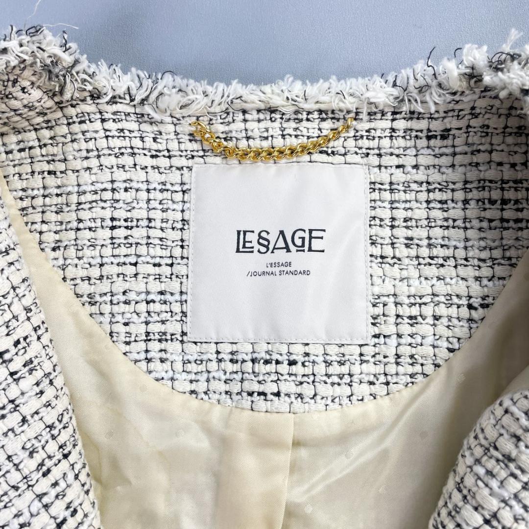 美品 ジャーナルスタンダード GIOLICAツイードジャケット 白 F*LD17