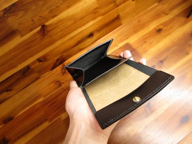 コンパクトウォレット コードバン ブラック 新喜皮革 財布 キャッシュレス 黒