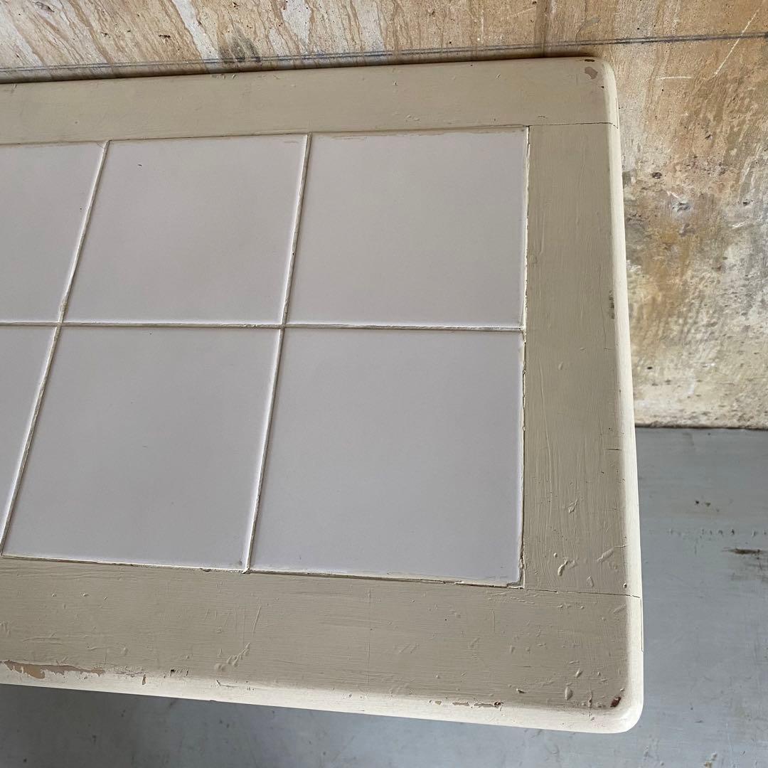 タイルトップ　コンソールテーブル　フレンチカントリー　シャビー　ヴィンテージ