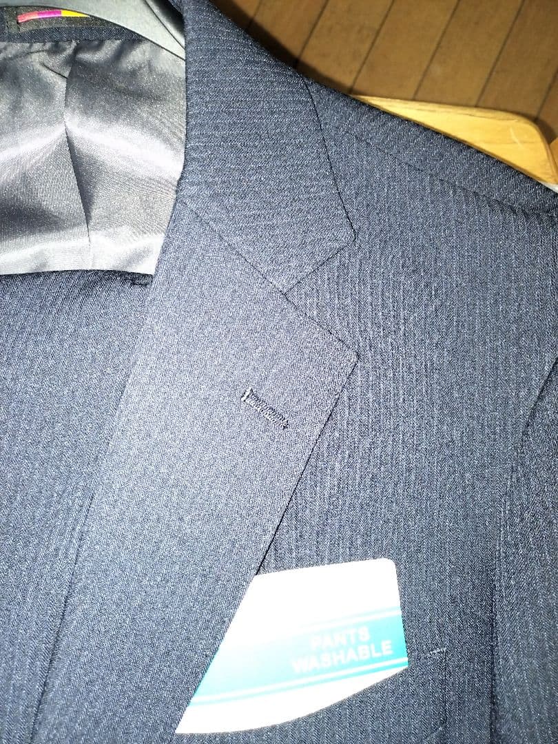 ORIHICA　男性スーツ上下セットAB4 紺色ストライプ