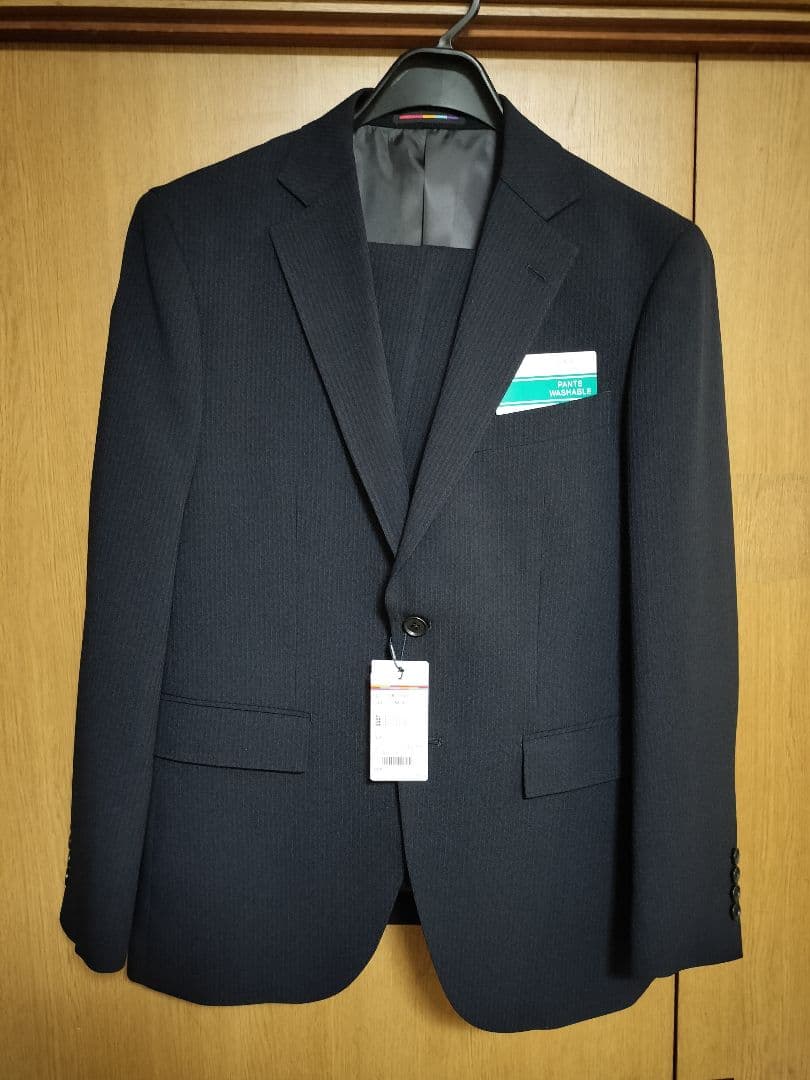 ORIHICA　男性スーツ上下セットAB4 紺色ストライプ