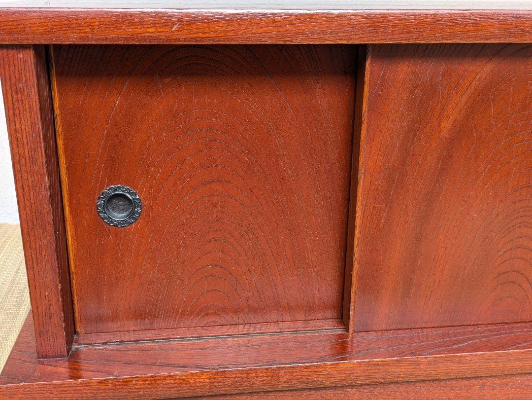 置き床　飾り棚　　無垢材　欅ケヤキ塗り　昭和レトロ